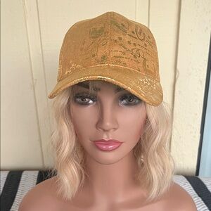Gold Patterned Baseball Cap. New Year Fire Horse 2026. Lucky Gold Cap